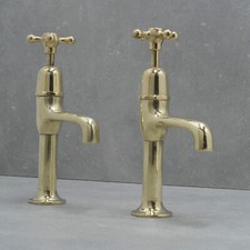 Vintage brass pillar taps -