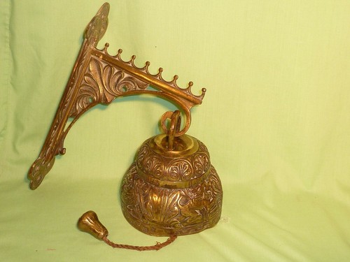 Antique brass temple bell - brass, with