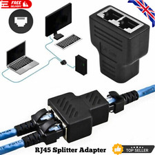 RJ45 SPLITTER 2 PORT ETHERNET ADAPTER, DUAL FEMALE LAN NETWORK CABLE CONNECTOS
