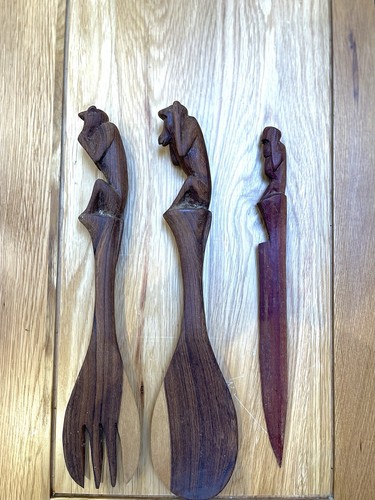 Wooden african tribal fork - wooden,