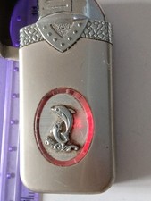 Vintage Retro Metal cigarette lighter 30s-70s untested lightup dolphin ? 