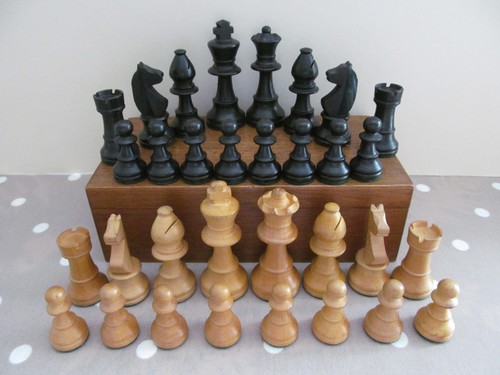 Vintage wooden chess - vintage, set