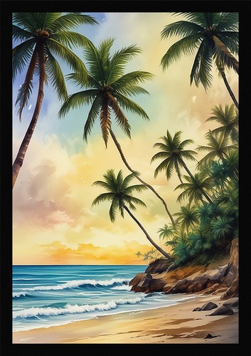 Epic tropical beach framed - tropical,