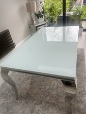Chrome & Glass Dining Table &