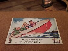 MAIL NOVELTY PULLOUT POSTCARD SEASIDE SPEED BOAT FUN ST ANNES ON SEA, LANCASHIRE