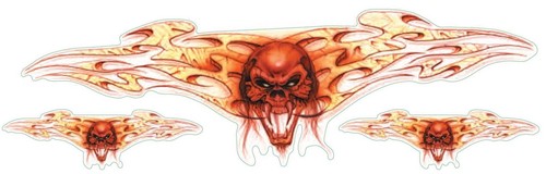 Sticker set burning skull - sticker,