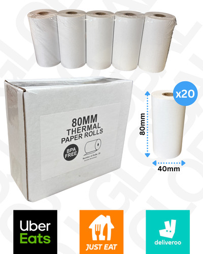 80mm 40mm thermal till rolls - 80mm, x