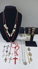Religious Jewellery Job Lot Inc Vintage  Rosary Beads Bracelets Charms x22