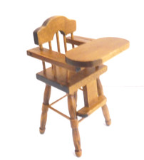 VINTAGE WOODEN STYLE 1:12 DOLLS HOUSE YOUNG CHILDS HIGH CHAIR