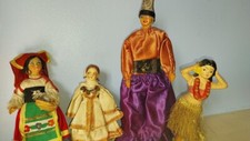 Vintage multicultural dolls in traditional costume
