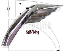4x Chrome Metal Legs 130mm