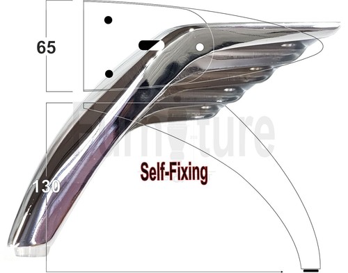 Chrome metal legs 130mm - 4x,