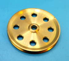 Meccano compatible solid brass Pulley without boss, part 21a.