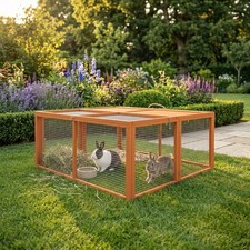 Pawhut rabbit hutch folding - pawhut,
