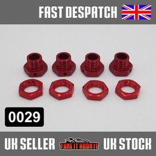 ALUMINIUM M12 SERRATED WHEEL NUTS, HUBS & PINS. 17MM HEX1/8 RC BUGGY SET OF 4