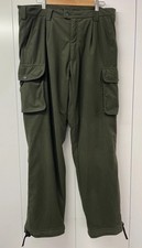 LAKSEN Trousers Hiking Trekking Hunting Green Multi Pockets W39 L33.5