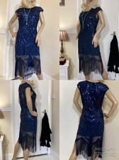 Vintage Style Sequin & Fringed Roaring 20s Peaky Blinders Gatsby Flapper Dress