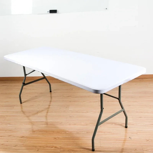 White folding table cover - white,