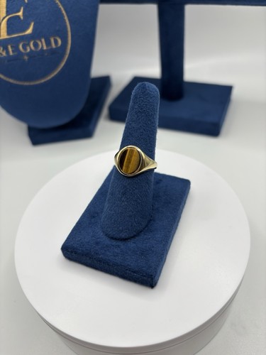 9ct gold tigers eye signet - 9ct,