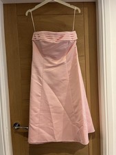 BHS Baby Pink Size 12 Tea Length Bridesmaid Dress With Large Bow Design