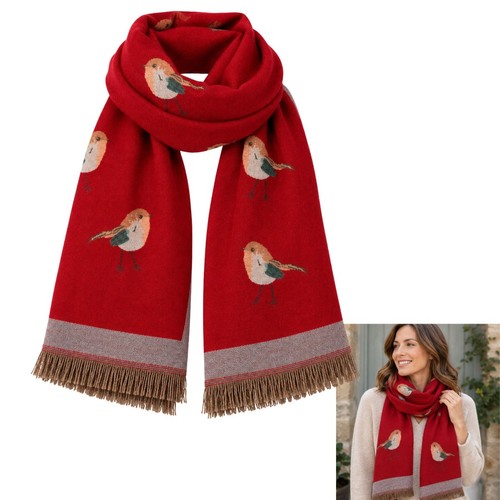 Womens robin bird scarf - bird,