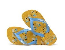 Havaianas Kids Minions Flip Flops Sandals 29-30 31 32 Gold Yellow Blue Size 12