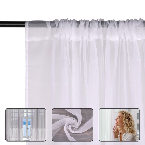 Plain voile curtain panel slot - voile,