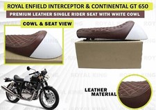 Leather "Single Rider Seat With Cowl" Fit For Royal Enfield Continental Gt 650