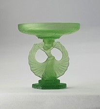 Art Deco Green Glass Look Resin Girl. Dolls House. Fancy Fruit Bowl 1:12 or 1:24