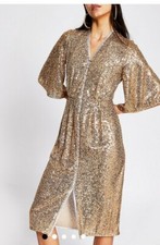 River Island Dress Sequin Gold