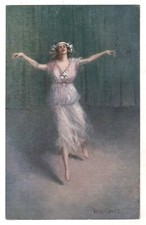 "VALSE CAPRICE" BALLET DANCER RISQUE DRESS Fine era VIENNA POSTCARD Postcard Old