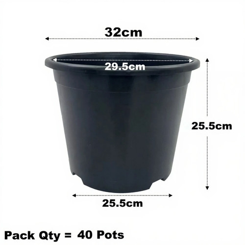 Litre black plant - black, pots