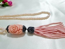 Exquisite Turkish Jewellery Hand Made Necklace, A Blend of Pink & Peach Crystals