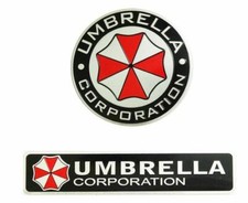 2pcs Metal 3D Resident Evil Umbrella Corporation Car Body Badge Emblem Sticker