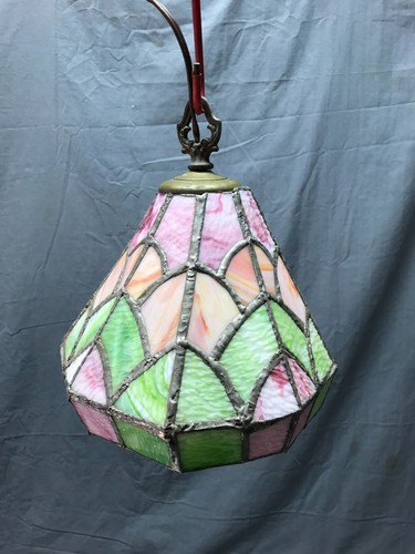 Vintage leaded stained - 9", slag