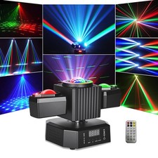 Moving Head Party Light Rotating Disco Bar Stage Lights Laser Beam Strobe Remote