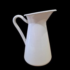 Vintage White Enamel Pitcher