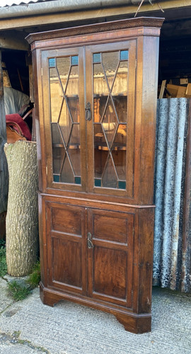 19c oak double - double, cabinet