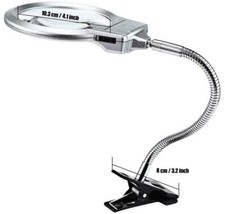 Large Lens Lighted Lamp Desk Magnifier Magnifying Glass with Clamp LED Light UK