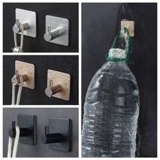 10Pc Bathroom Kitchen Doors Self Adhesive Hook Stainless Steel Stick Wall Hanger