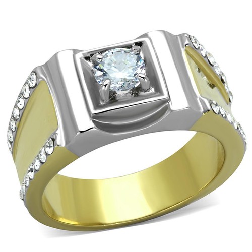 Mens signet ring two tone - , gold