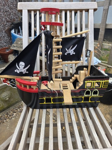 Wooden pirate ship - wooden, playset