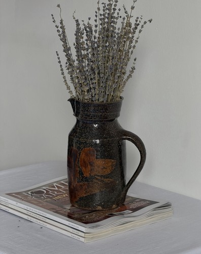 Vintage brown studio pottery - brown,