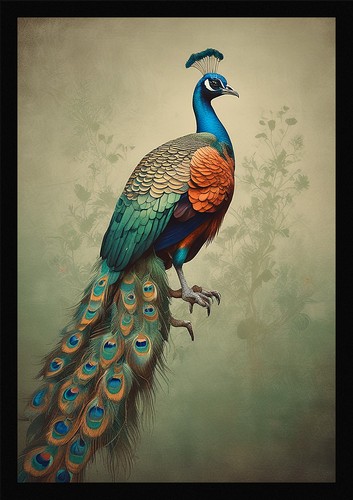 Peacock wall art timeless - peacock,