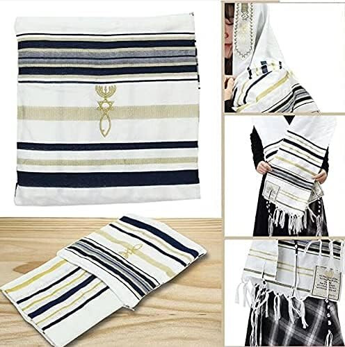 Black messianic tallit - black,