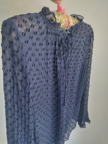 Blouse silk cotton boden navy - blouse,