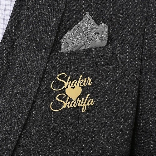 Custom heart name lapel - name,