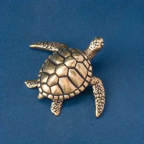 Mini brass copper metal turtle - copper,