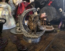 Owl crescent moon ornament owl