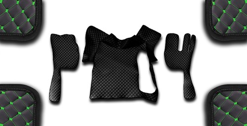 Black eco leather floor mats - eco,